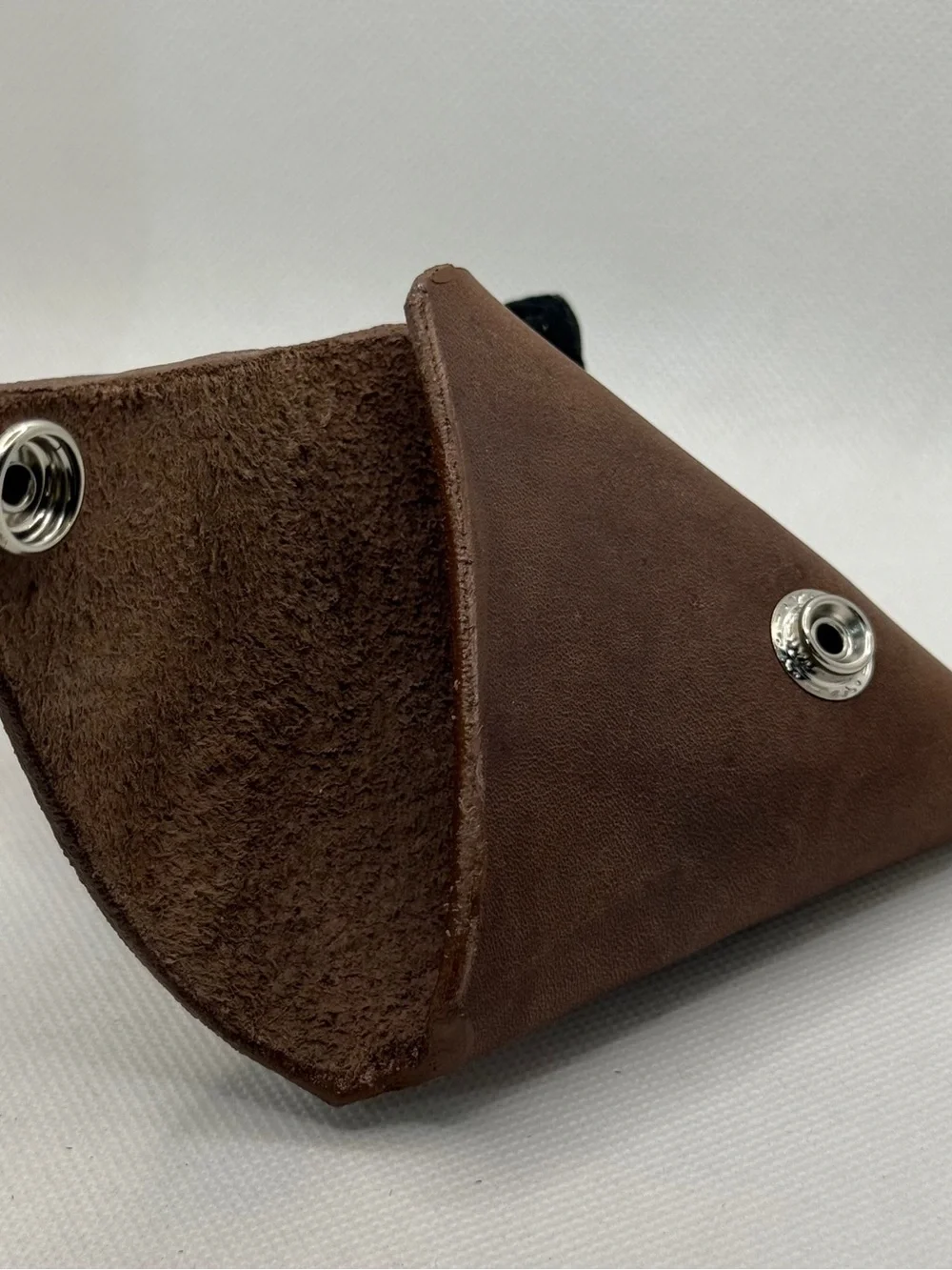 Handmade Triangular Leather Coin Pouch